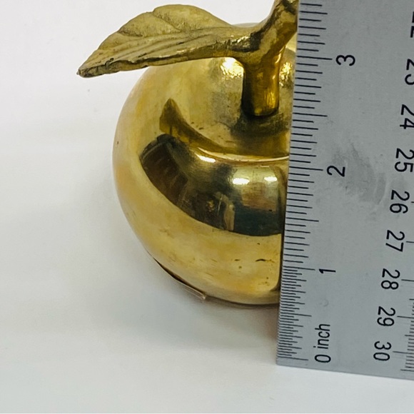 Vintage Brass Apple Bell Whimsical Gift Teacher Appreciation Brass Collector - Picture 7 of 8